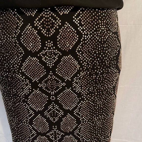 Cache Dress Gold Accent Skirt Snakeskin Pattern - Picture 4 of 9